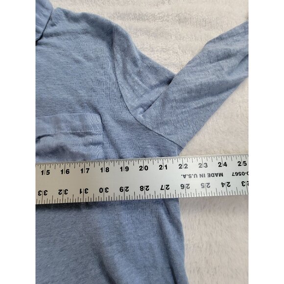 Sigrid Olsen Womens Large Blue Button-Up Collared Shirt with Pocket Lightweight - Picture 6 of 7